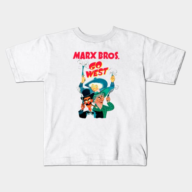 Marx Brothers Bros Go West Kids T-Shirt by parashop